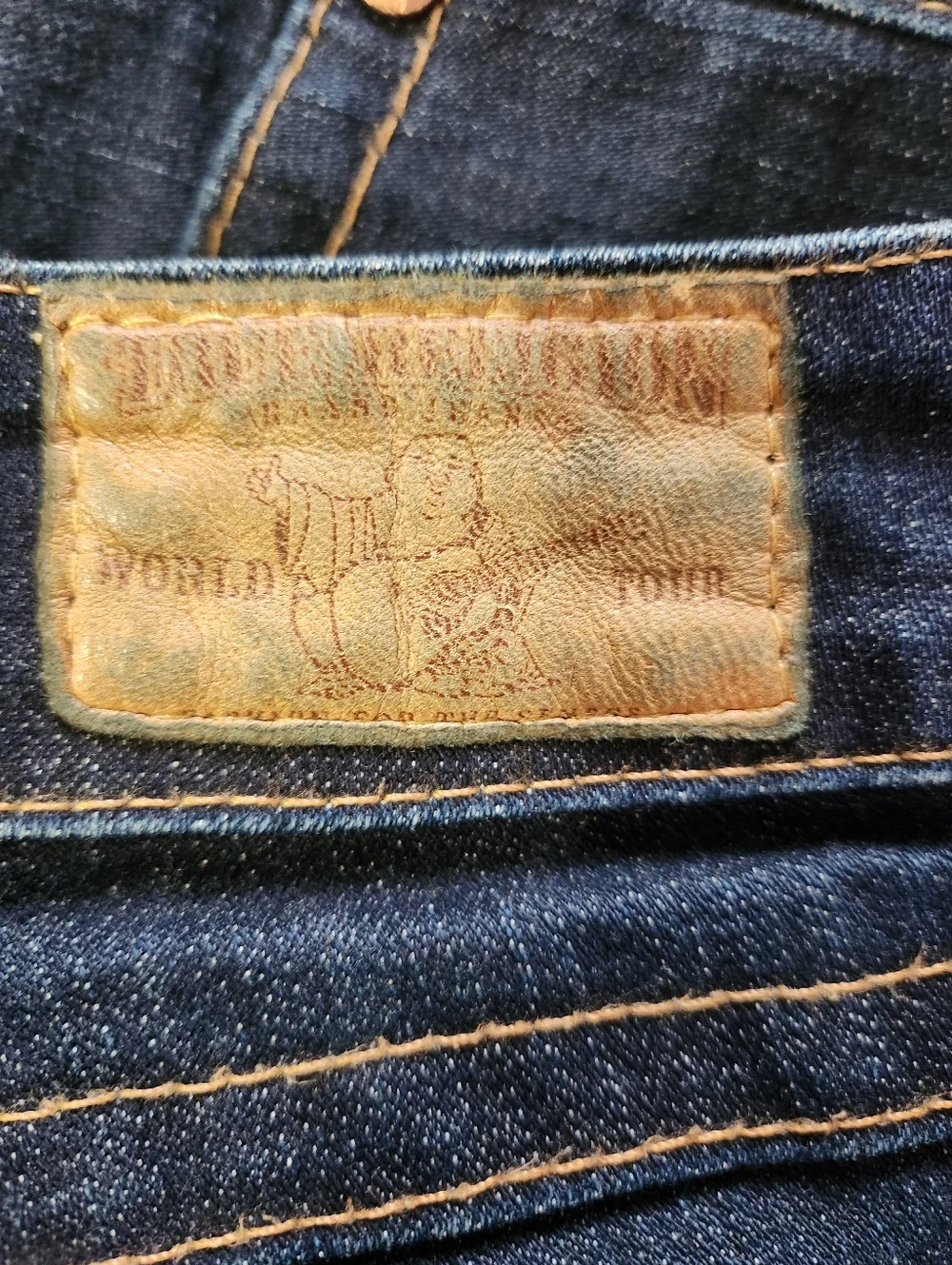 Vtg True Religion Ricki Jeans Made in USA Contrast Big T Stitch Flap Pocket - Picture 11 of 11